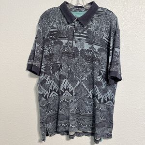 Robert Graham Men's Size Large KOPPEN Indigo Blue Paisley Classic Casual Polo